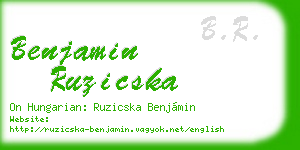 benjamin ruzicska business card